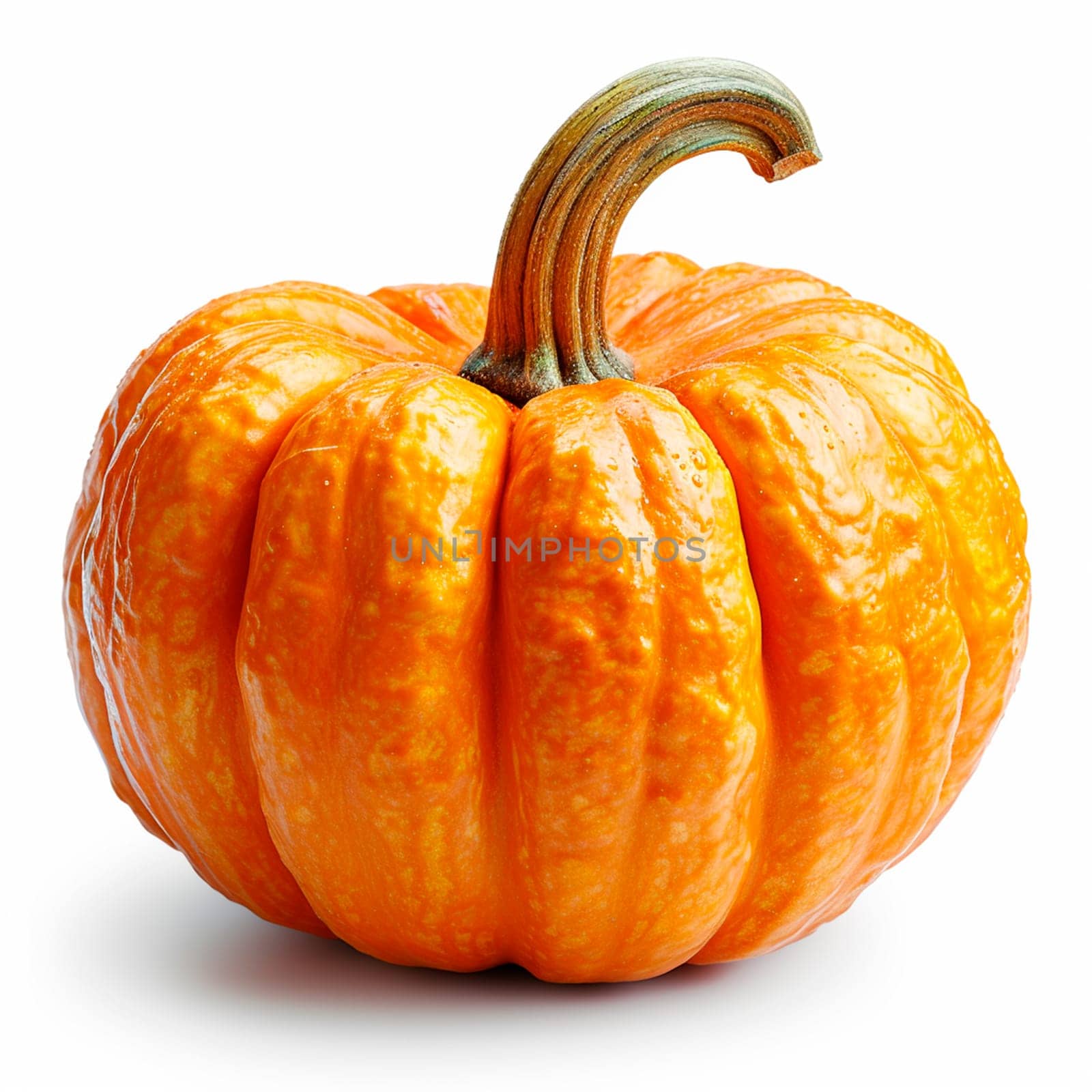 Studio shot of a beautiful decorative pumpkin on a clean white isolated background AI generated image