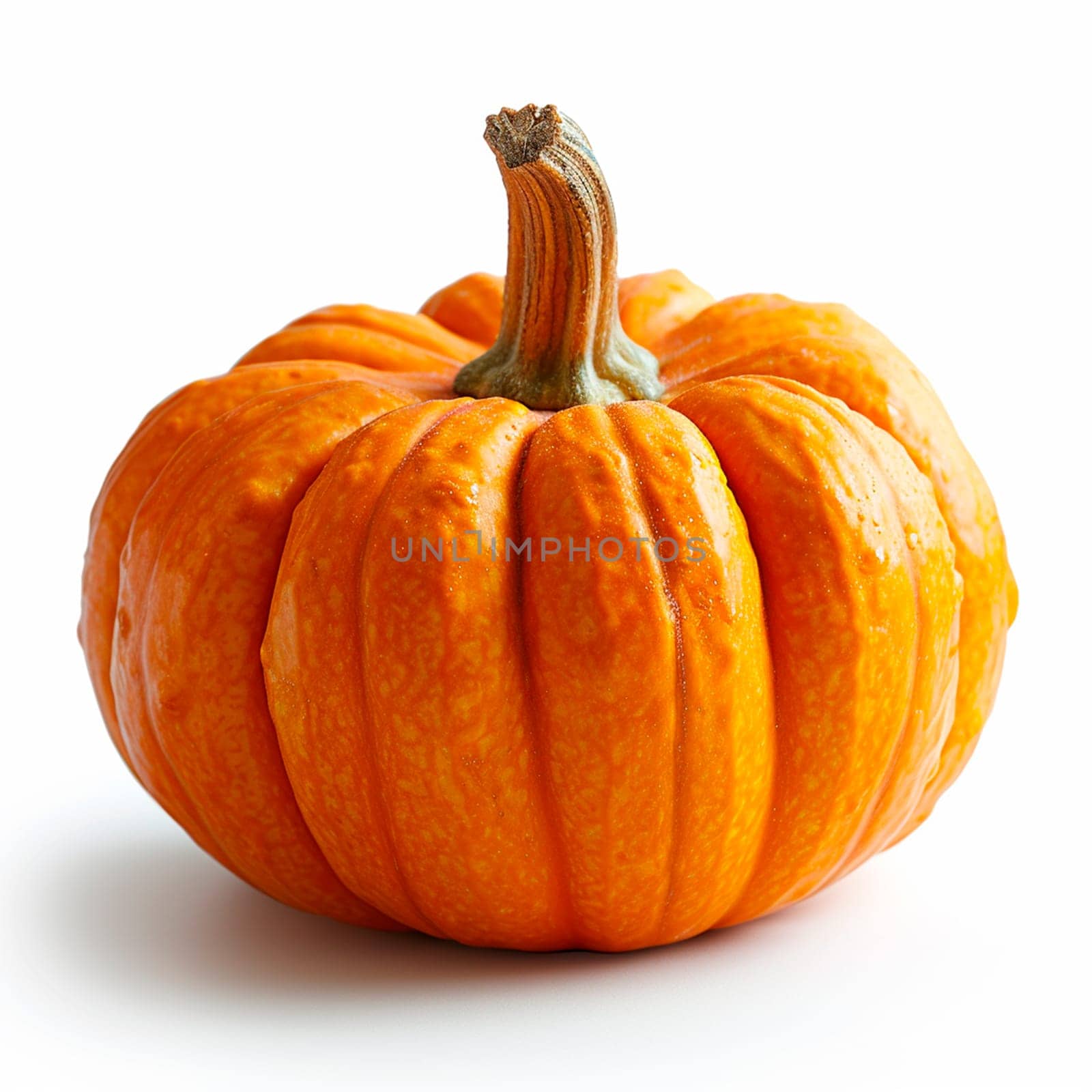 Studio shot of a beautiful decorative pumpkin on a clean white isolated background AI generated image