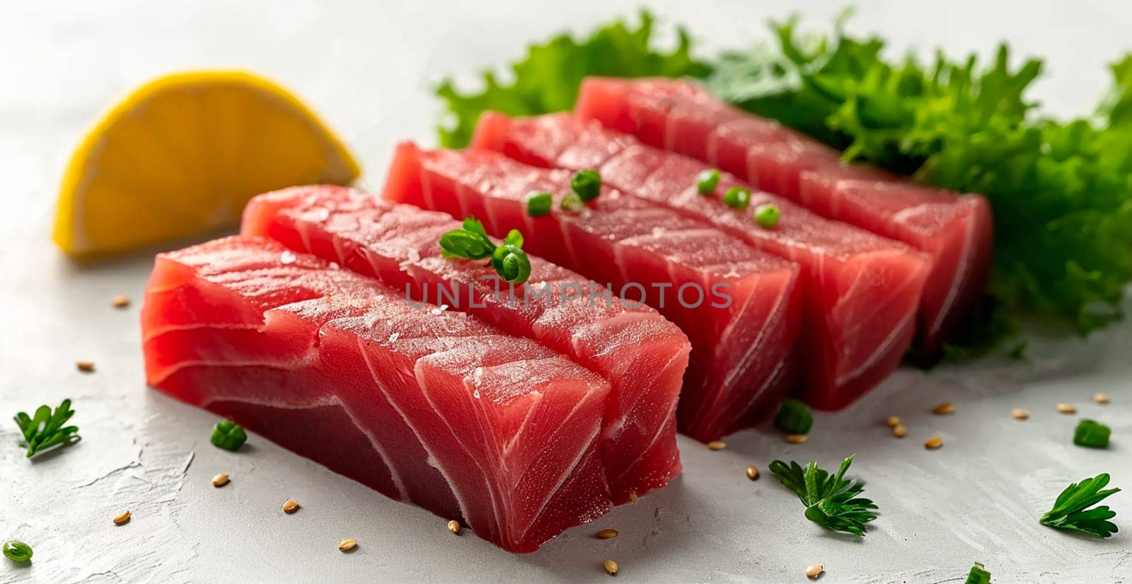 Tuna fillet cooked with spices AI generated image