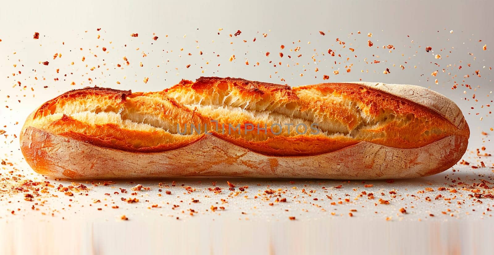 French baguette, bread and flour product AI generated image