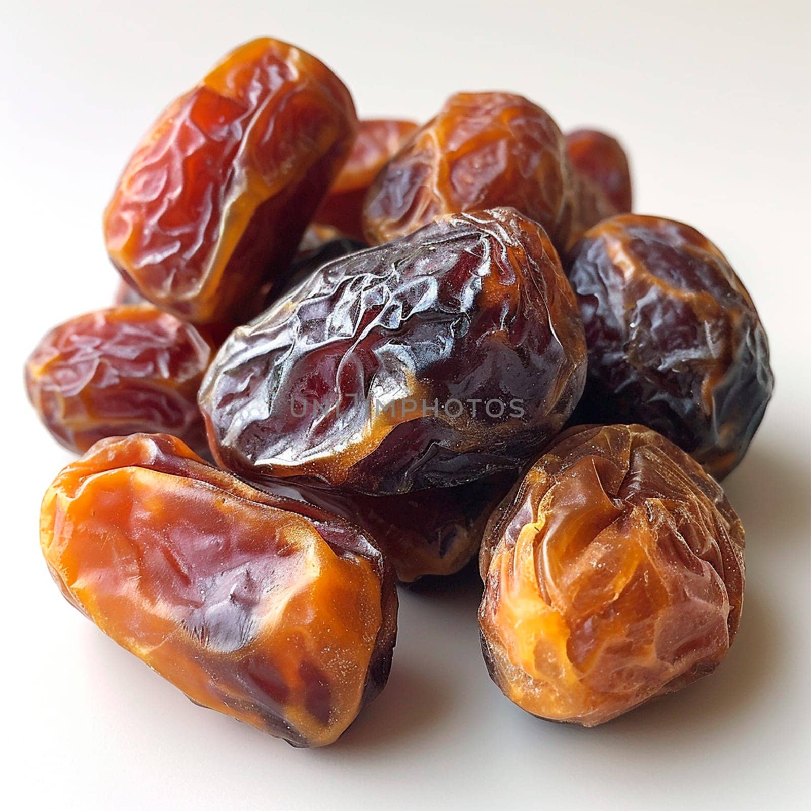 Dried dates on white isolated background AI generated image