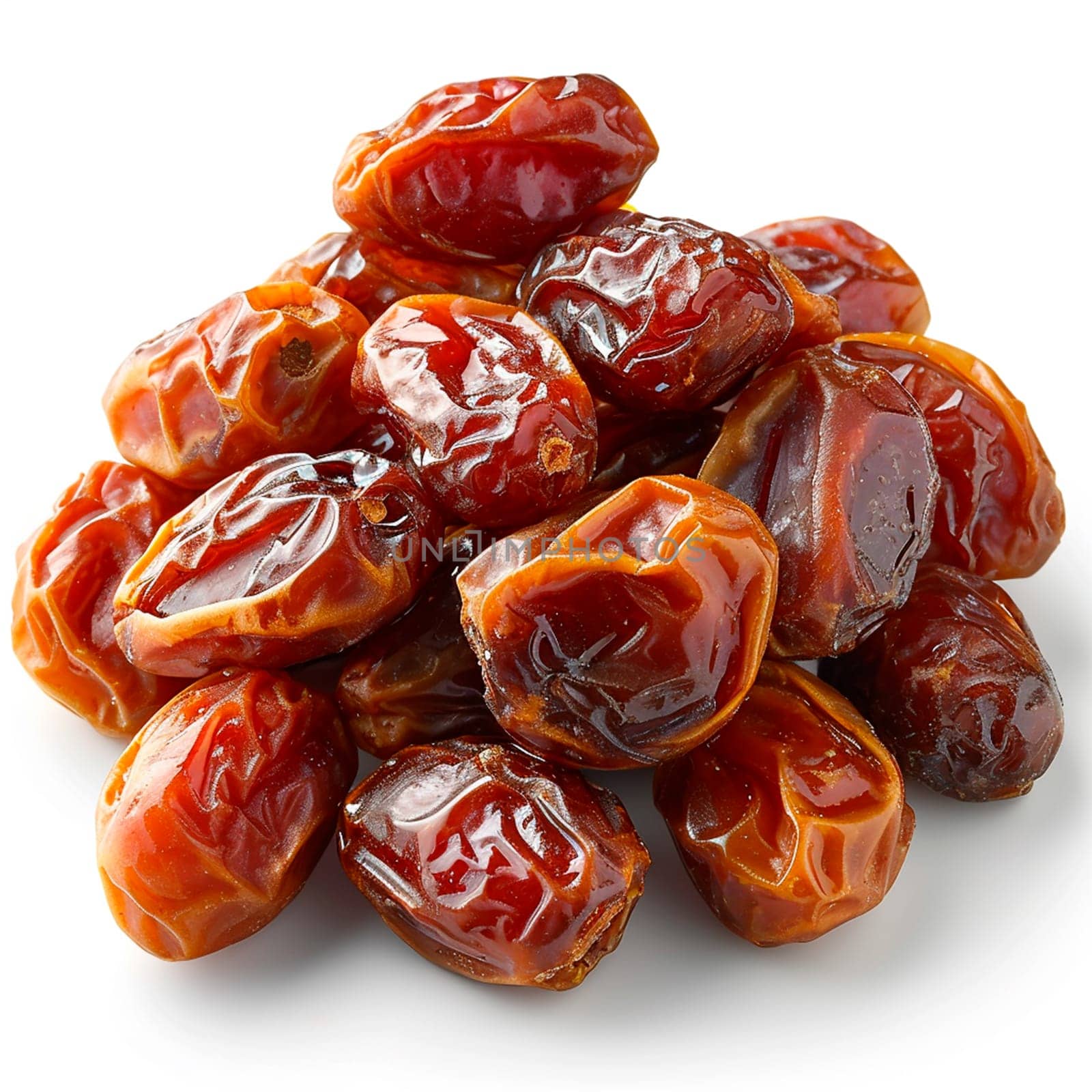Dried dates on white isolated background AI generated image