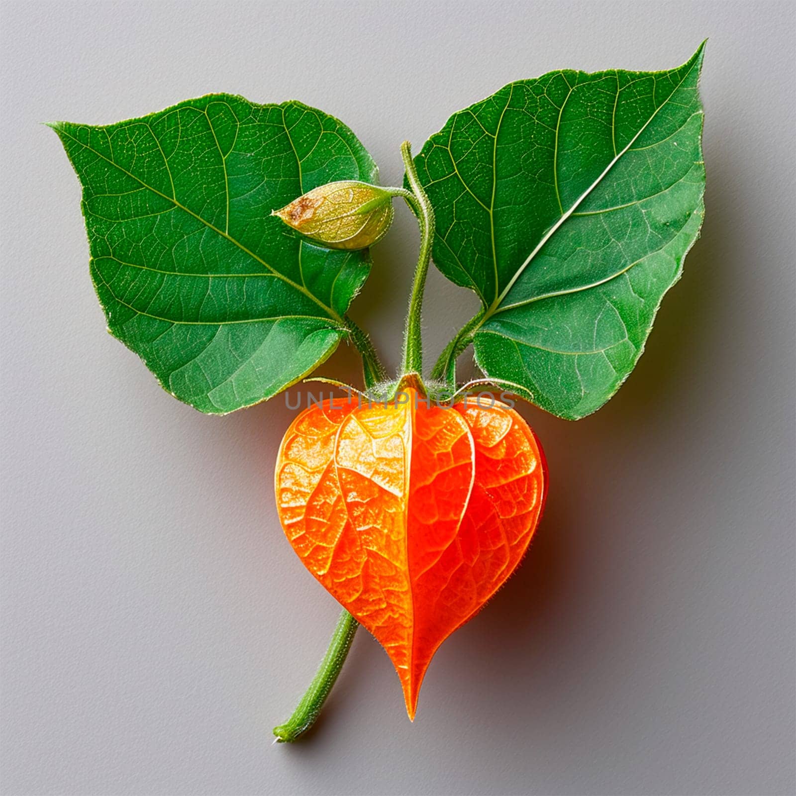 Physalis on a white isolated background AI generated image