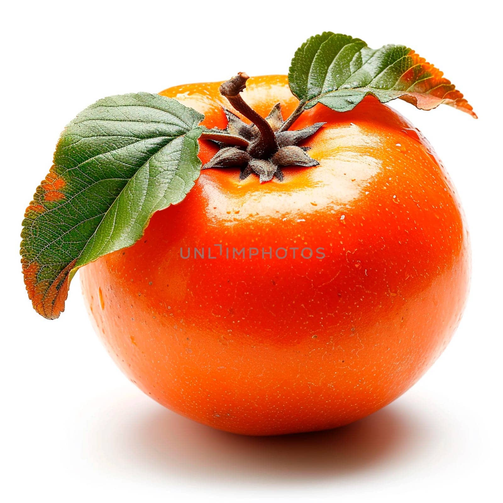 Persimmon on a white isolated background AI generated image