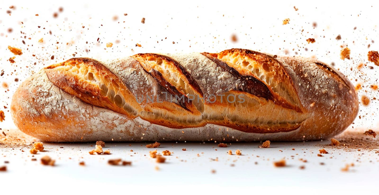 French baguette, bread and flour product AI generated image