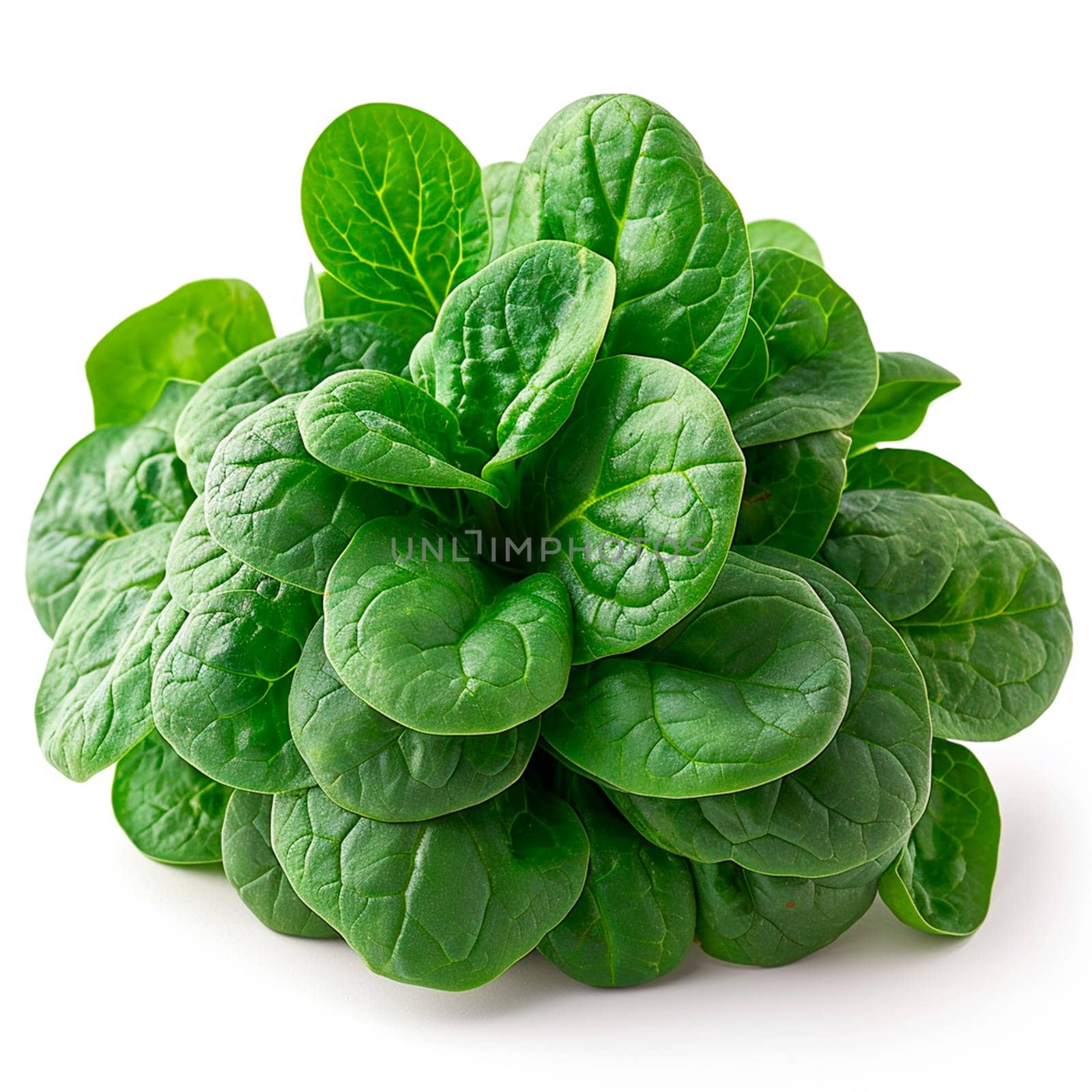 Spinach on white isolated background AI generated image