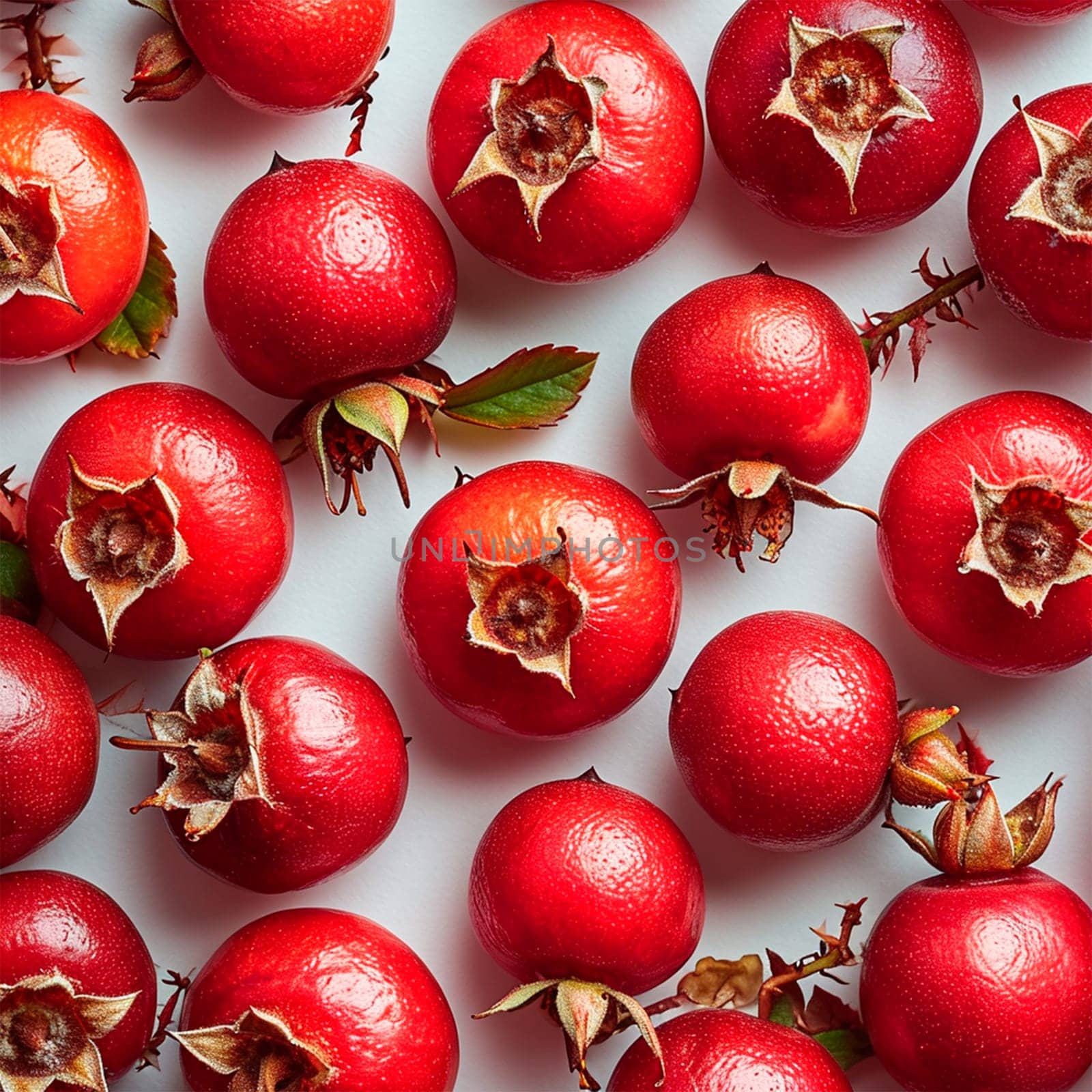 Rosehip on a white isolated background AI generated image