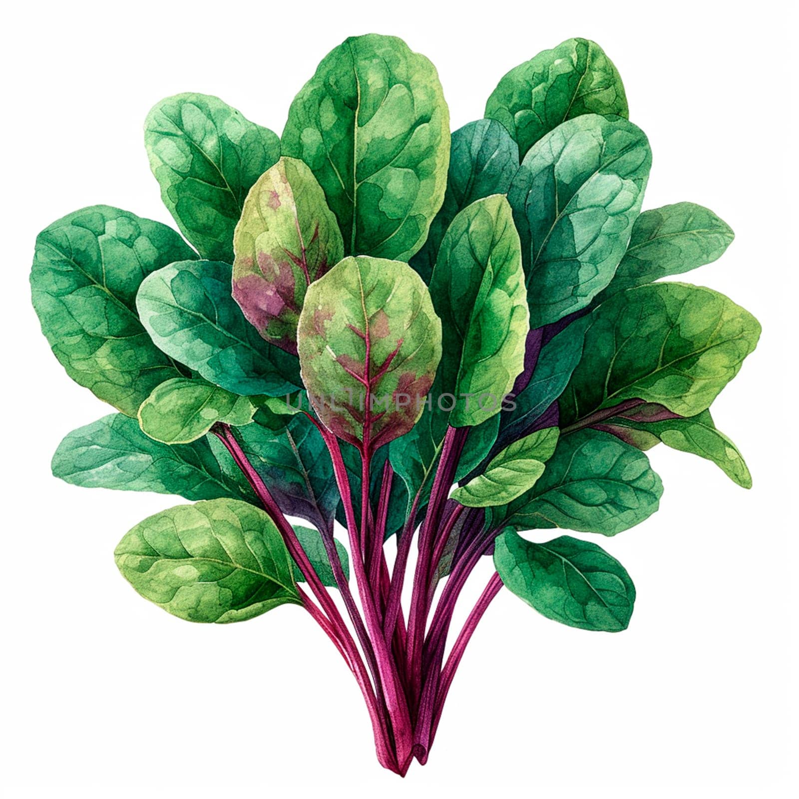 Sorrel on a white isolated background AI generated image
