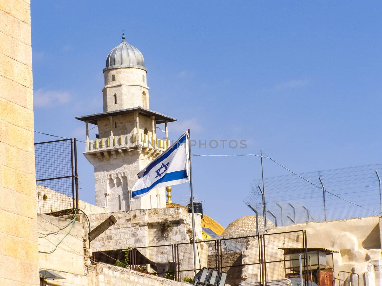 Jerusalem, Israel - May 23, 2013: The city of Jerusalem, sights of the city and Israel, religious symbols and buildings in the streets of the city.