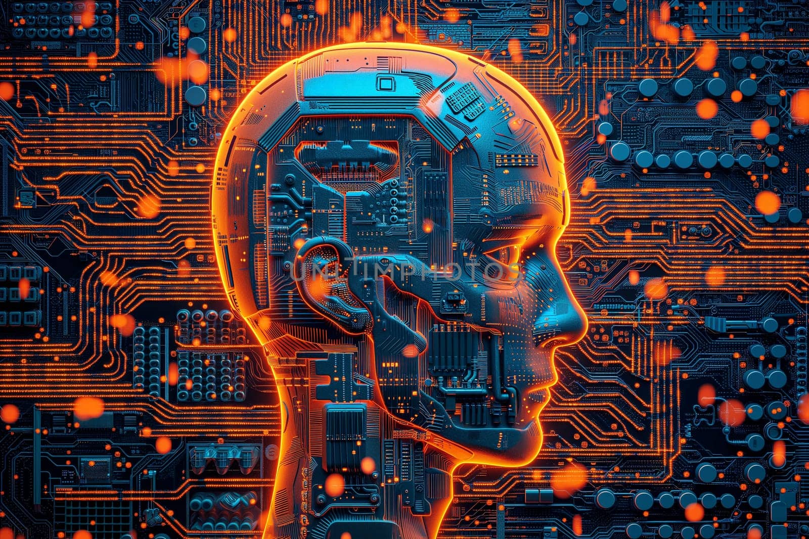 Artificial intelligence cyber algorithms, cyborg, virtual cyberspace, human communitcation with robot, business and digital ethnics