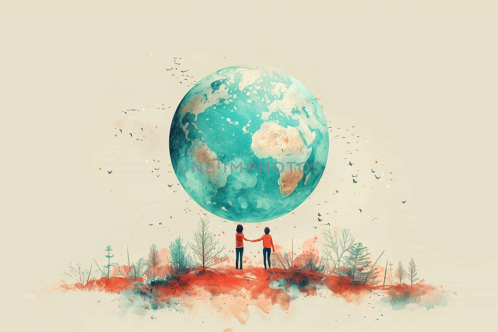 Human and planet earth, green deal, protect nature, sustainable lifestyle, ecology and environment, climate change and global warming