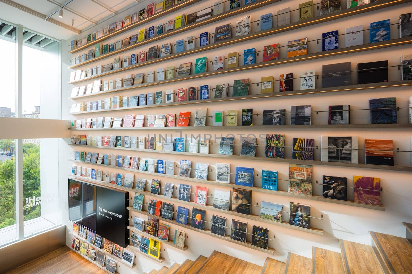 Taipei, Taiwan 05 October 2023: Tsutaya book store in Noke shopping mall in Dazhi area in Taipei city