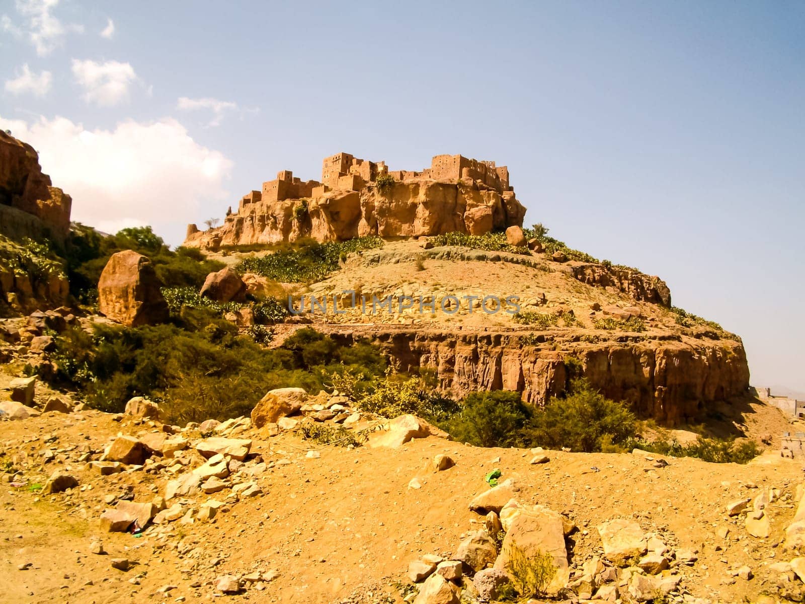 City of Sana'a, streets and buildings of the city in Yemen, sights and architecture of the Middle East.
