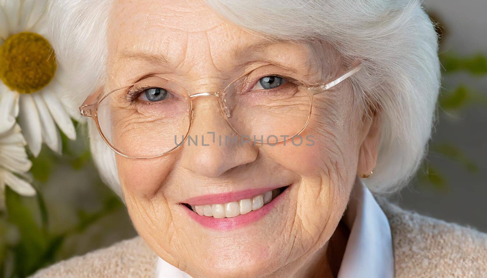happy elderly woman