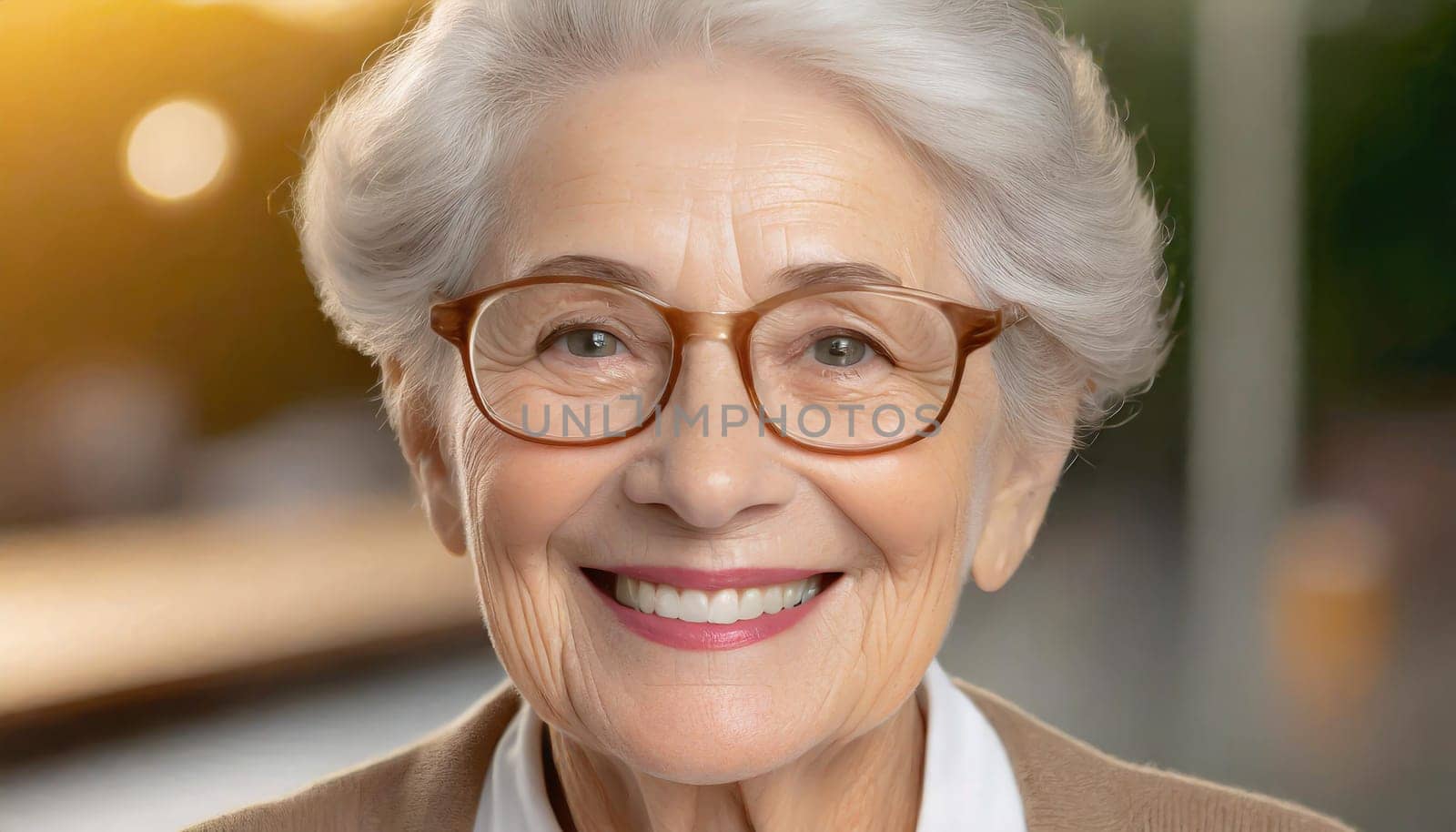 happy elderly woman