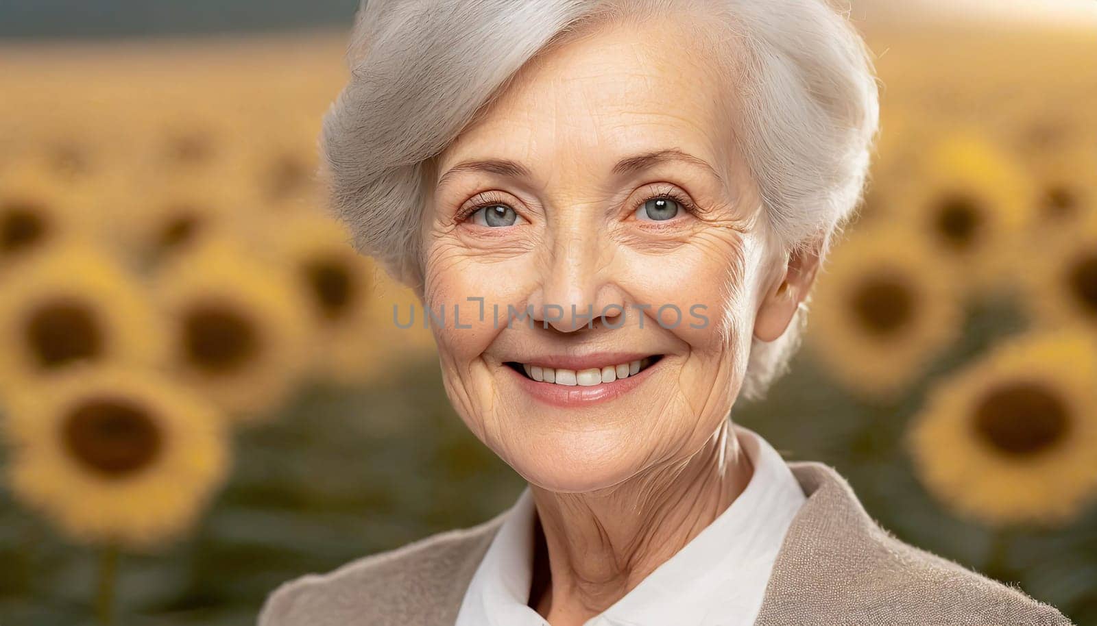 happy elderly woman