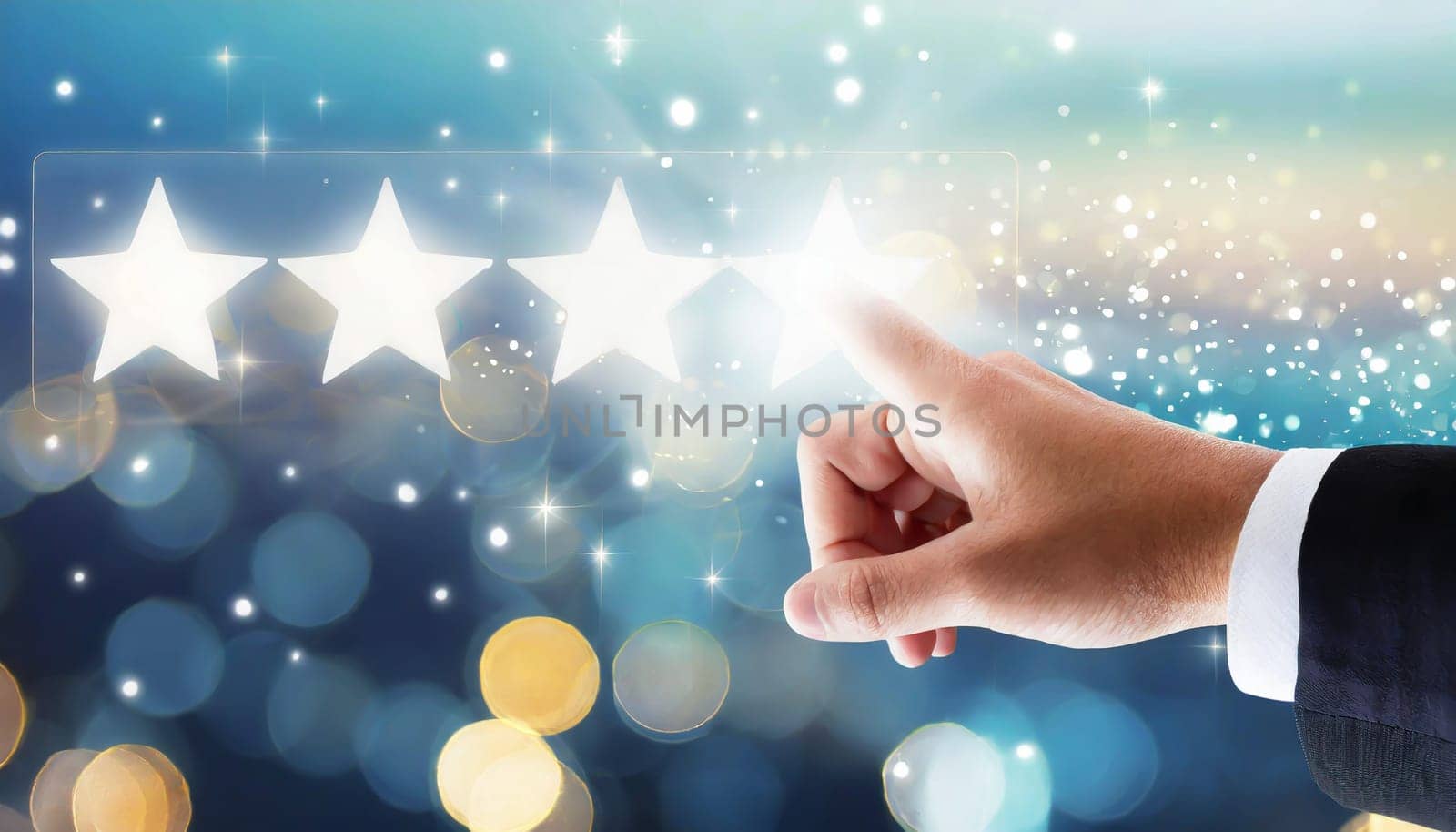 5 Five Stars Rating Quality Review Best Service Business Internet Marketing Concept