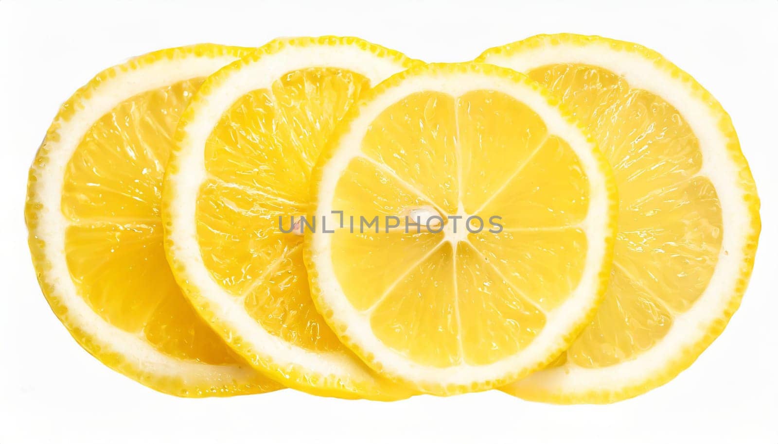 Slices of fresh lemon as background, top view