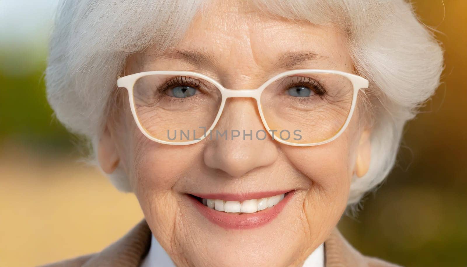 happy elderly woman