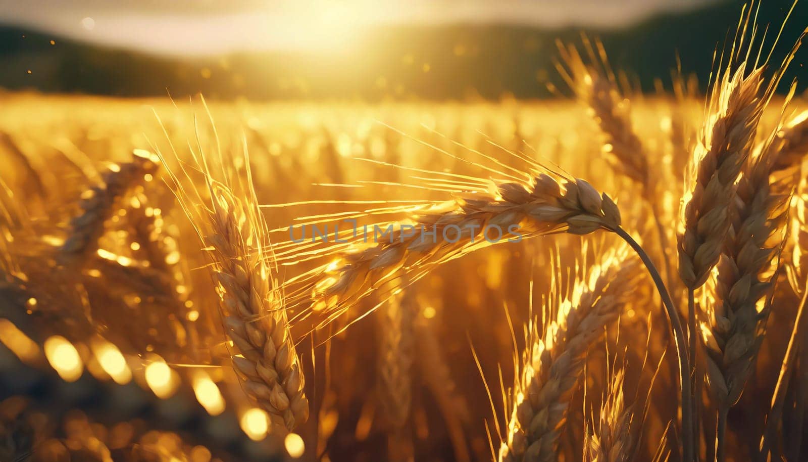 Golden cornfield in sunny day