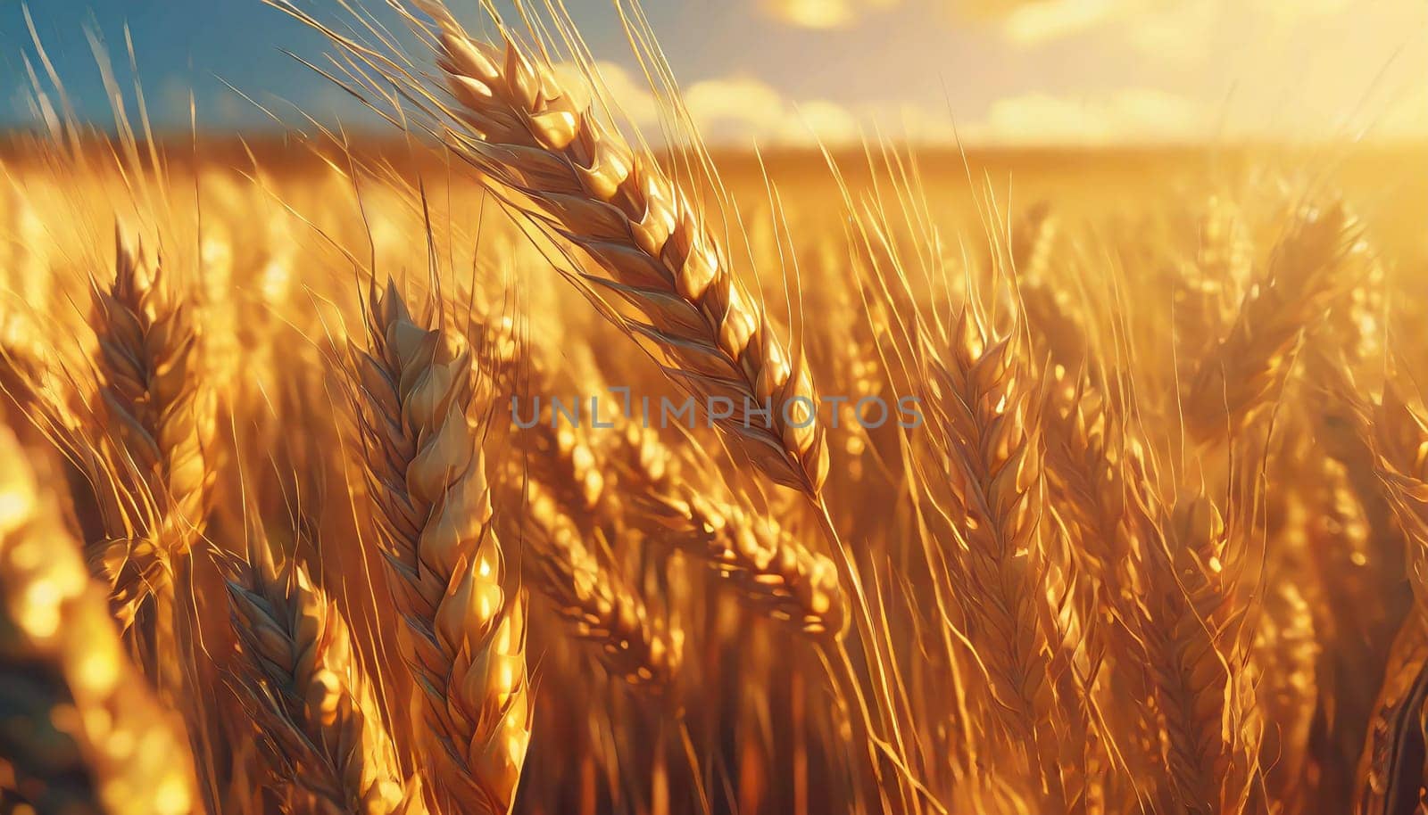 Golden cornfield in sunny day