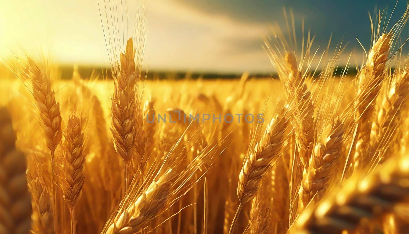 Golden cornfield in sunny day