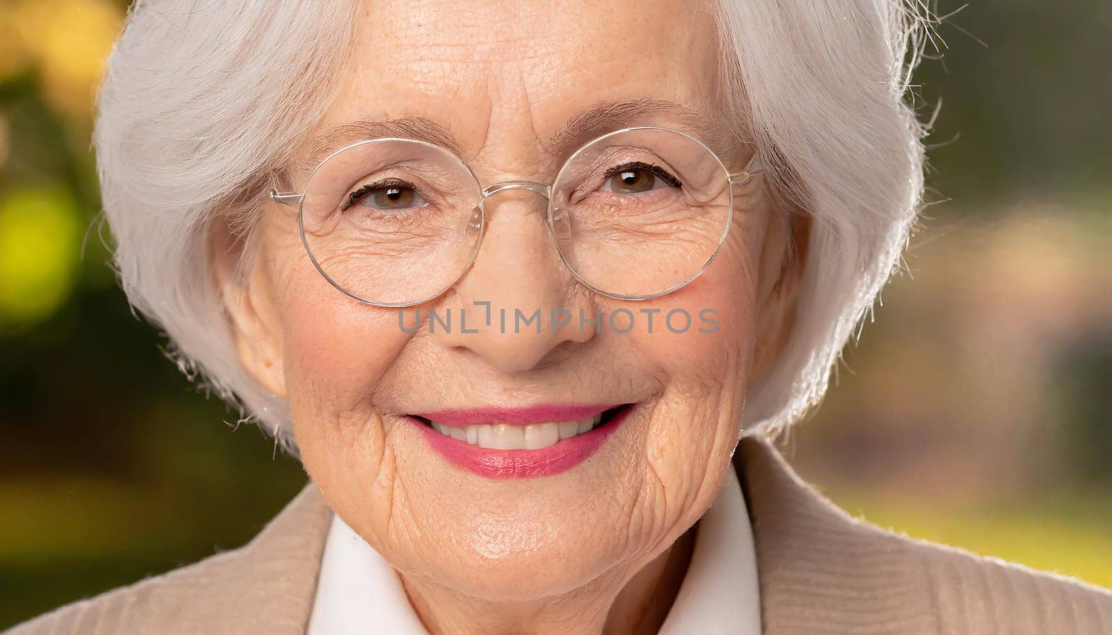 happy elderly woman