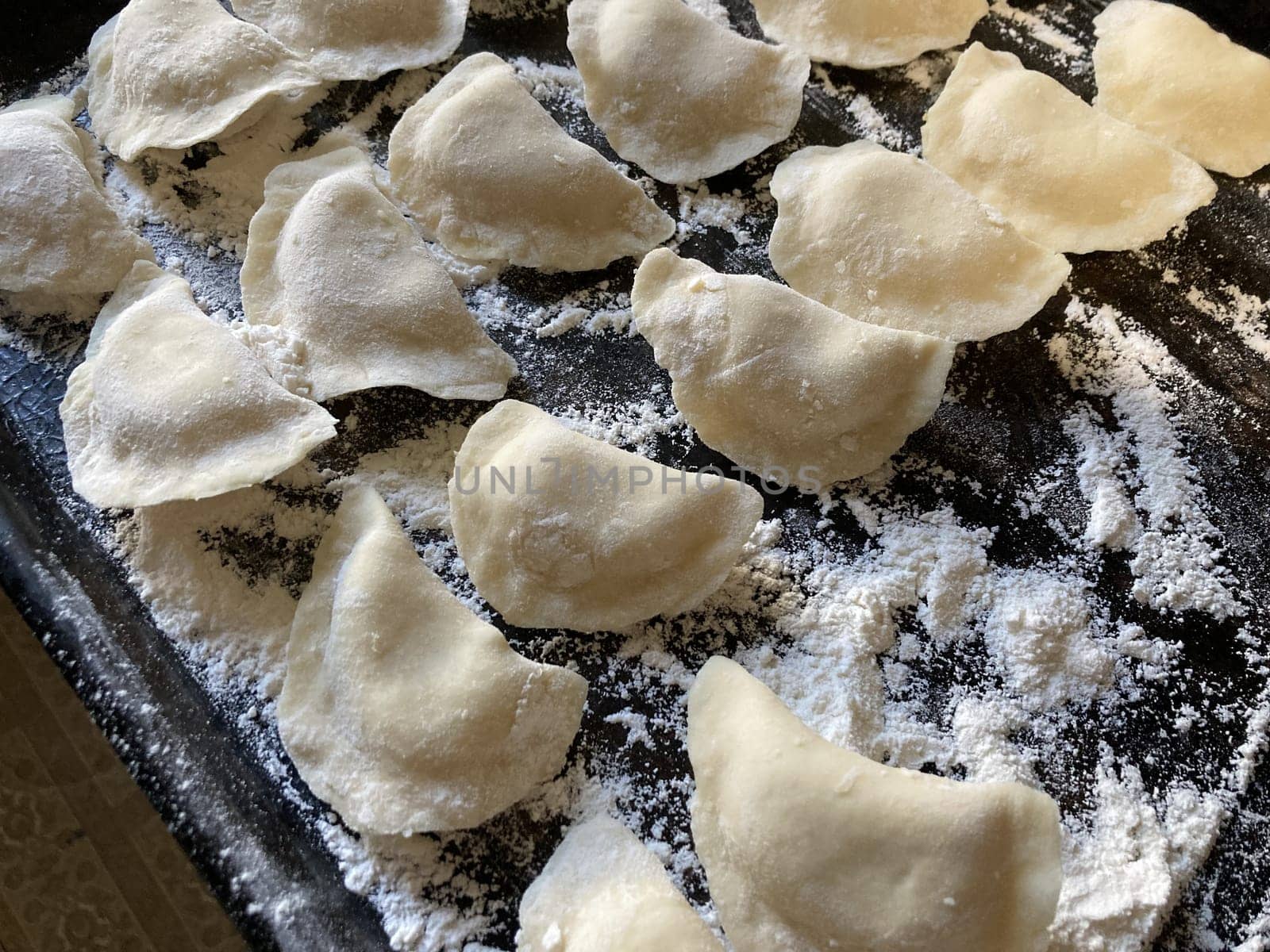 Dumplings made from dough with the potato filling
