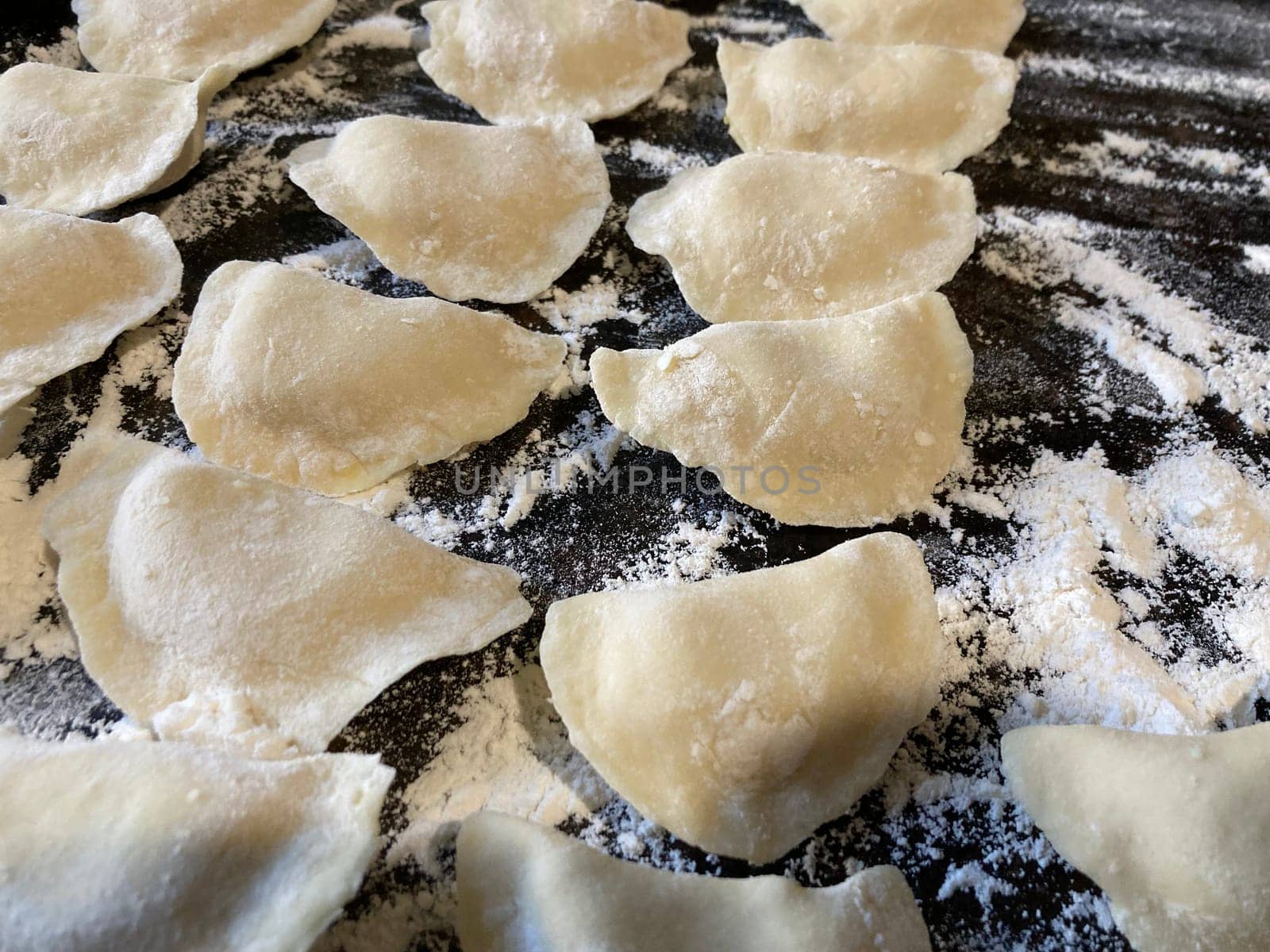 Dumplings made from dough with the potato filling