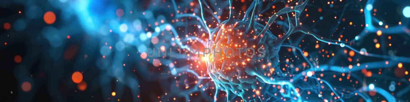 Neural network artificial intelligence tech abstract background. Generative AI design