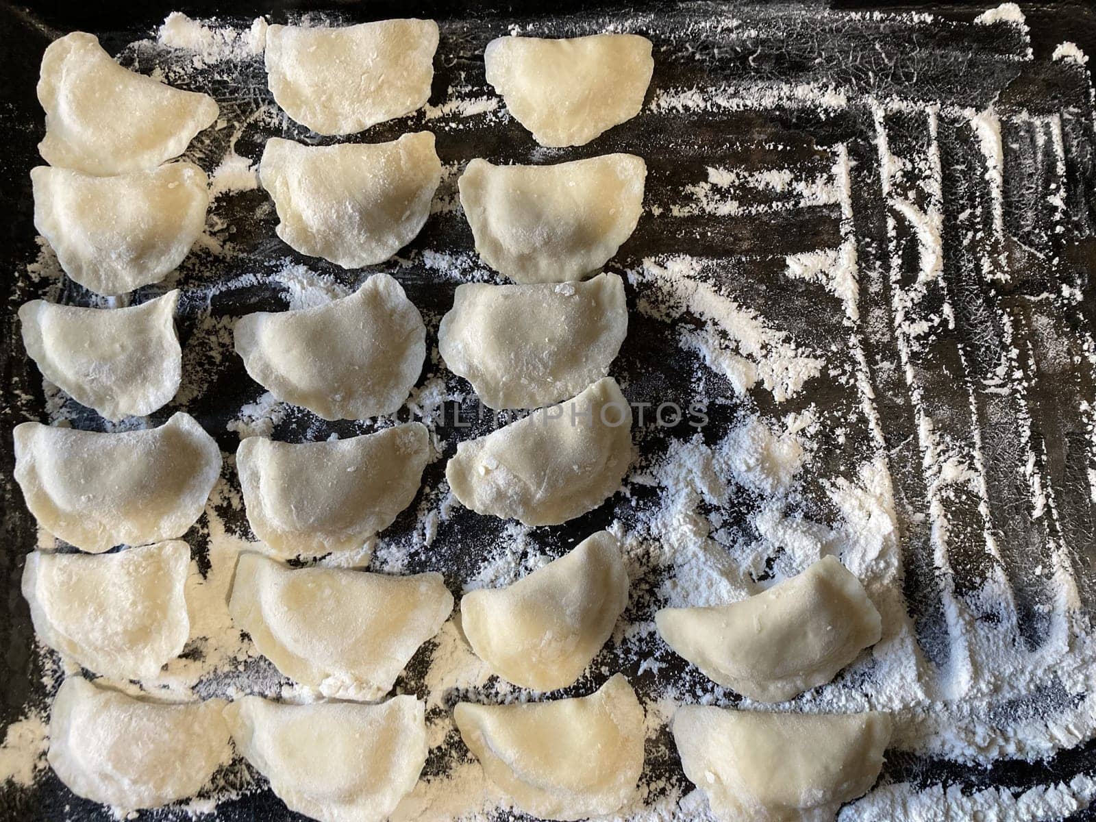 Dumplings made from dough with the potato filling