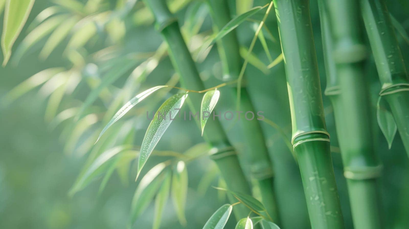 Elegant closeup of bamboo. Created using AI generated technology and image editing software.