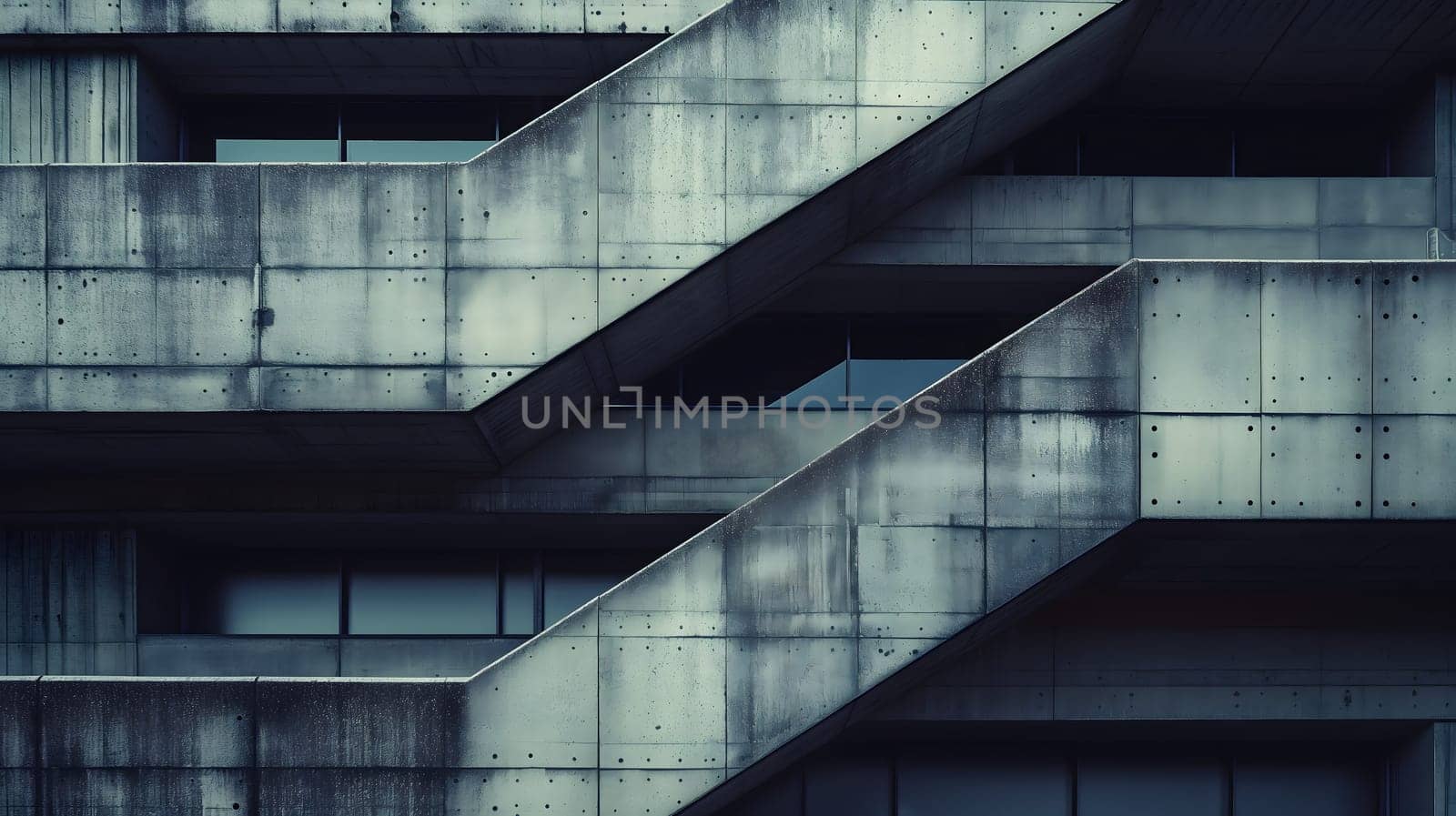 Neo brutalism architecture background. Neural network generated image. Not based on any actual scene or pattern.