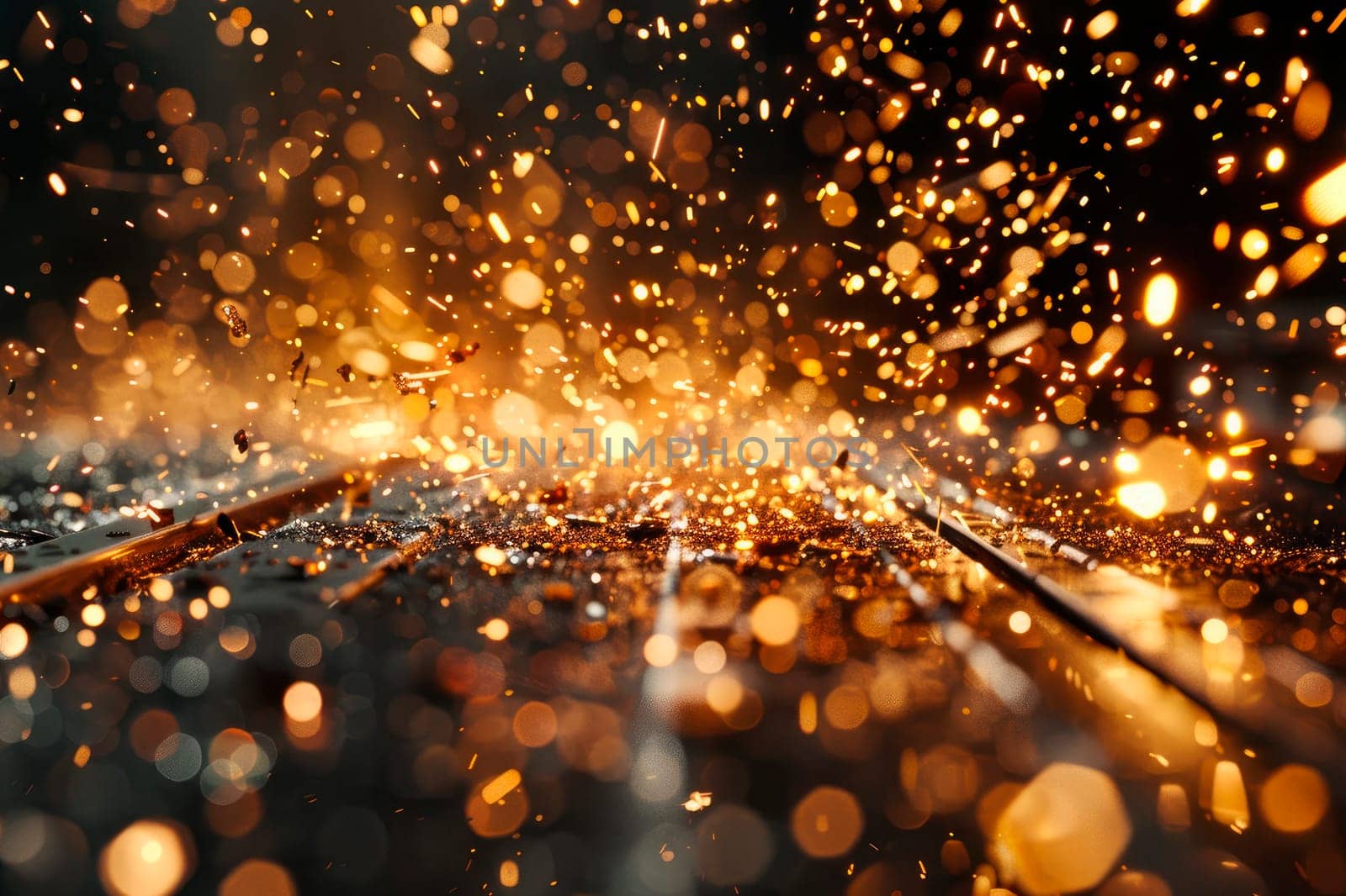 Industrial abstract for background,  metal welding and manufacturing. AI generated