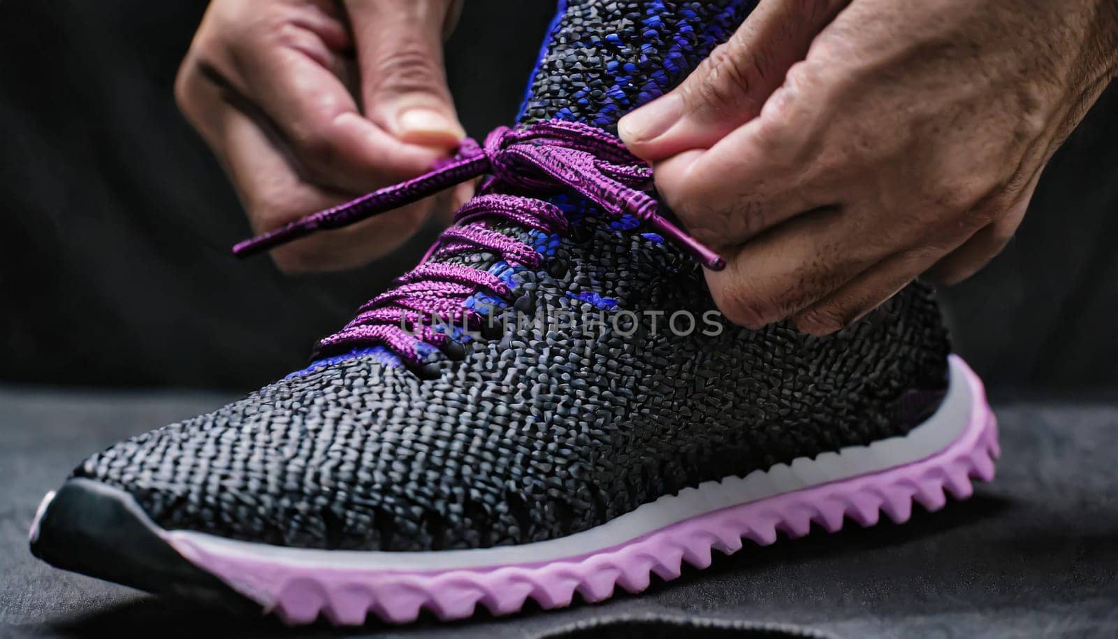 Tying sports shoes