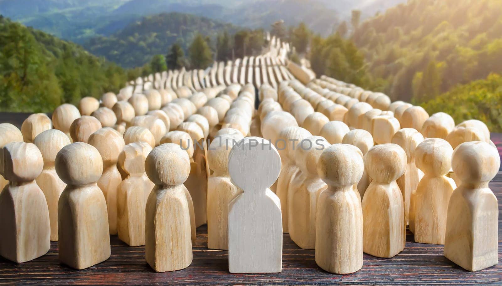 Wooden figures of people are lying on a white background. The search for the second half. Social network. Business. The concept of human resources management. Headhunters. Search for people to work