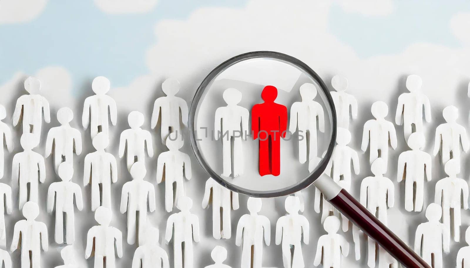 Wooden figures of people are lying on a white background. Social network. Business. The concept of human resources management. Headhunters. Search for people to work. The search for the second half.