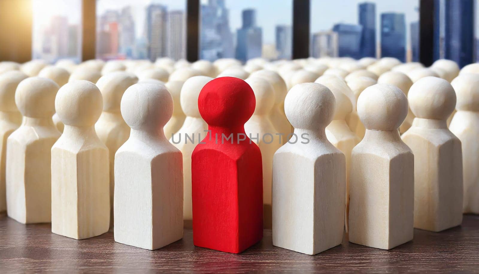 Wooden figures of people are lying on a white background. The search for the second half. Social network. Business. The concept of human resources management. Headhunters. Search for people to work