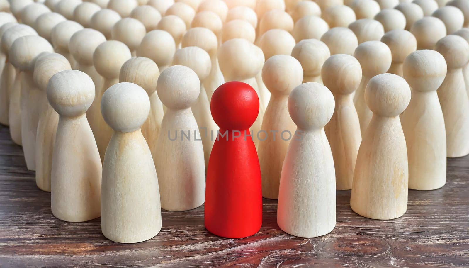 Wooden figures of people are lying on a white background. The search for the second half. Social network. Business. The concept of human resources management. Headhunters. Search for people to work