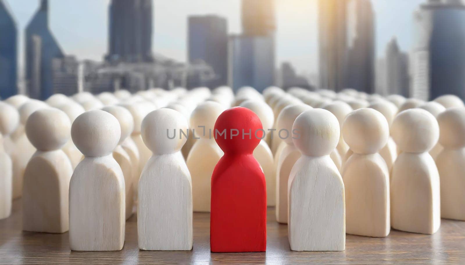 Wooden figures of people are lying on a white background. The search for the second half. Social network. Business. The concept of human resources management. Headhunters. Search for people to work