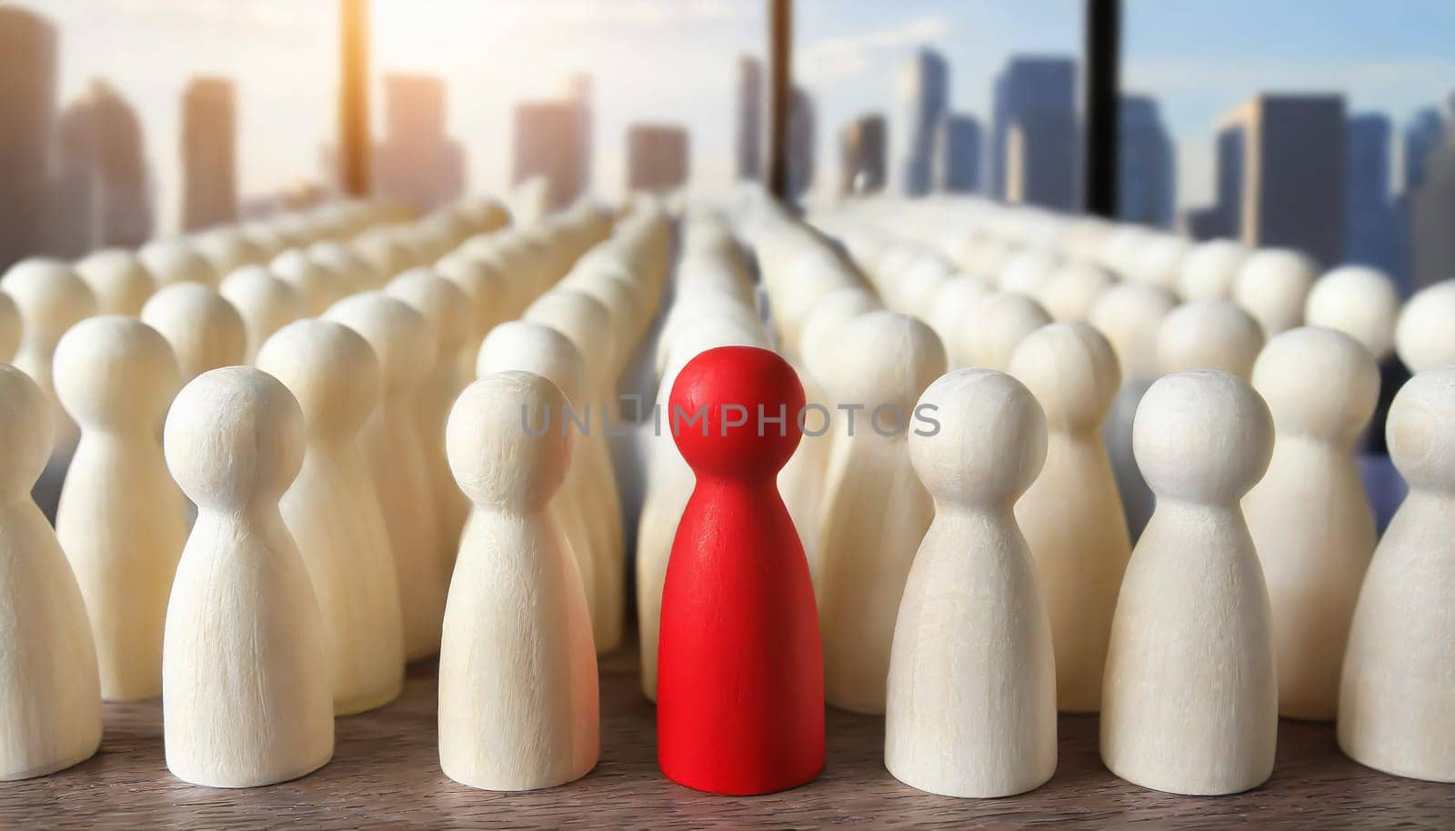 Wooden figures of people are lying on a white background. The search for the second half. Social network. Business. The concept of human resources management. Headhunters. Search for people to work