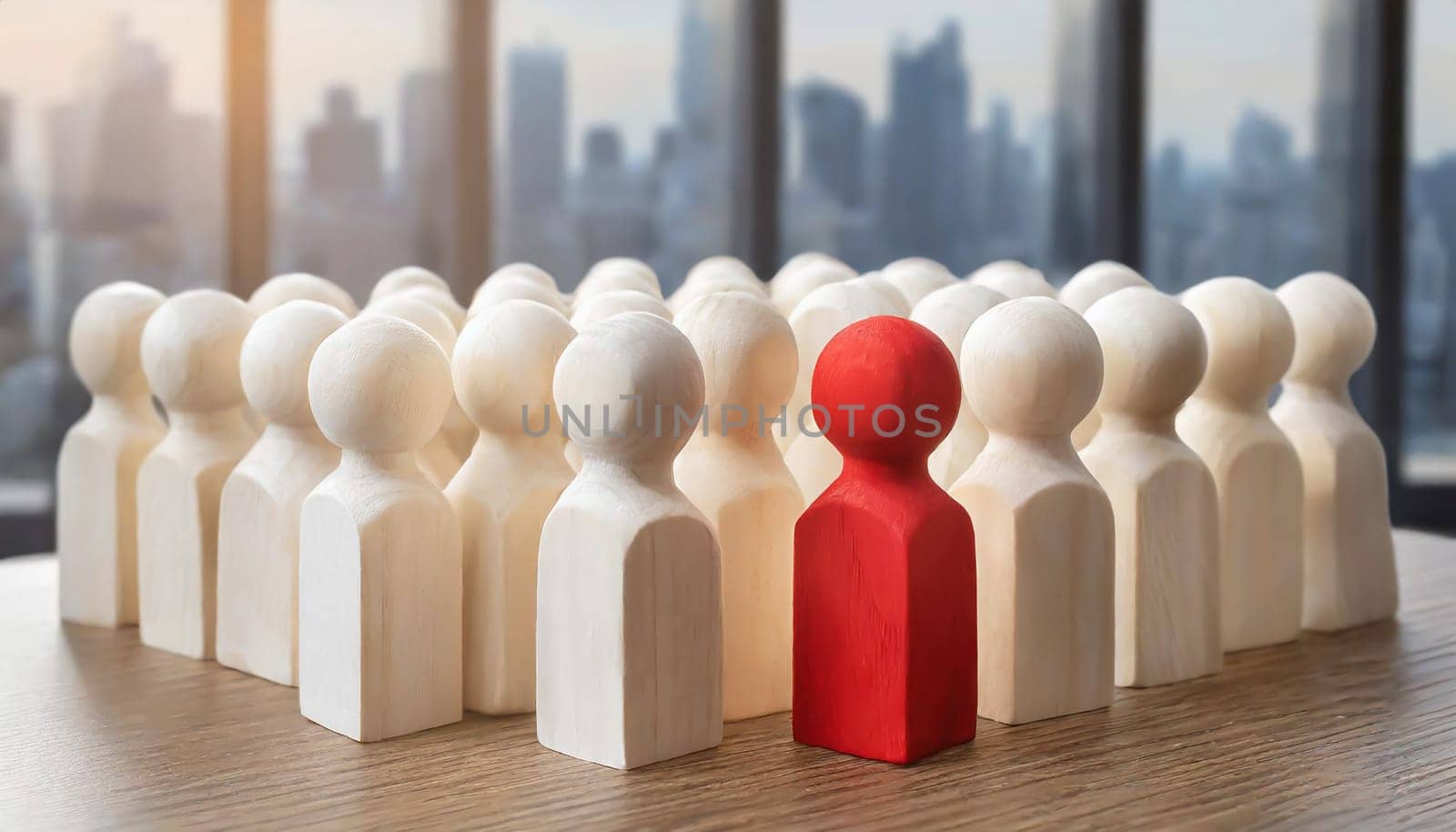 Wooden figures of people are lying on a white background. The search for the second half. Social network. Business. The concept of human resources management. Headhunters. Search for people to work