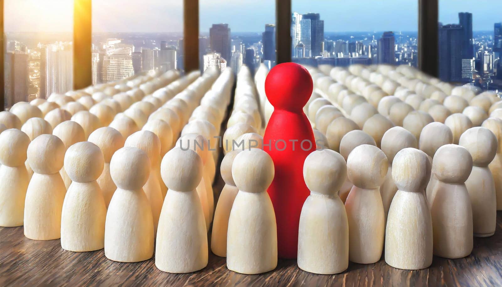 Wooden figures of people are lying on a white background. The search for the second half. Social network. Business. The concept of human resources management. Headhunters. Search for people to work