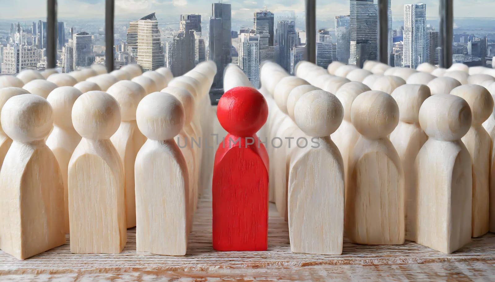 Wooden figures of people are lying on a white background. The search for the second half. Social network. Business. The concept of human resources management. Headhunters. Search for people to work