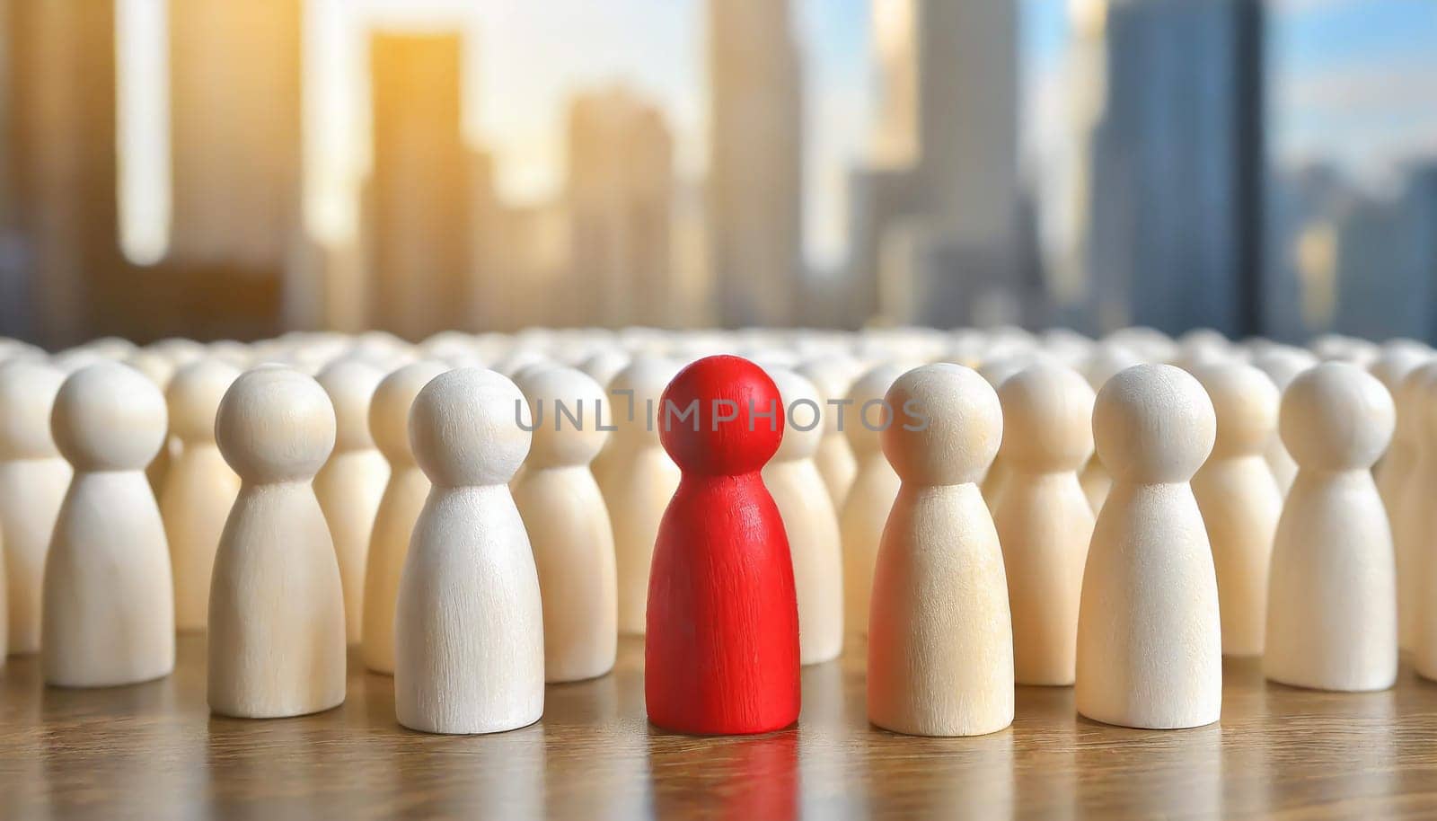 Wooden figures of people are lying on a white background. The search for the second half. Social network. Business. The concept of human resources management. Headhunters. Search for people to work