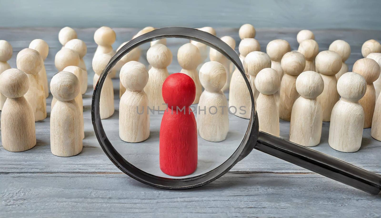 Wooden figures of people are lying on a white background. Social network. Business. The concept of human resources management. Headhunters. Search for people to work. The search for the second half.