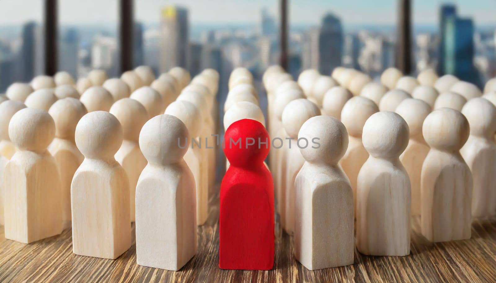 Wooden figures of people are lying on a white background. The search for the second half. Social network. Business. The concept of human resources management. Headhunters. Search for people to work
