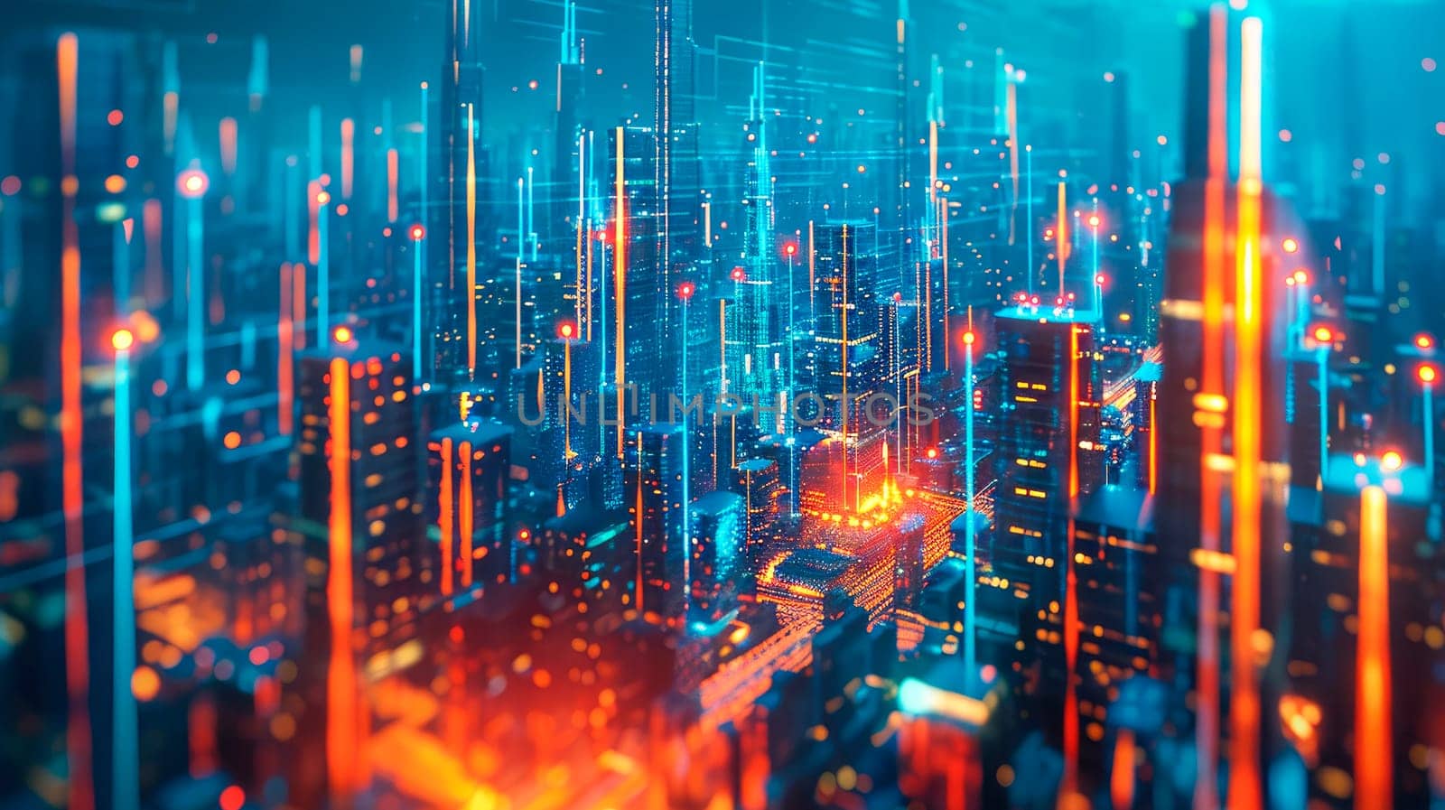 Smart digital city concept. Urban architecture high towers concept of the future city.AI generated