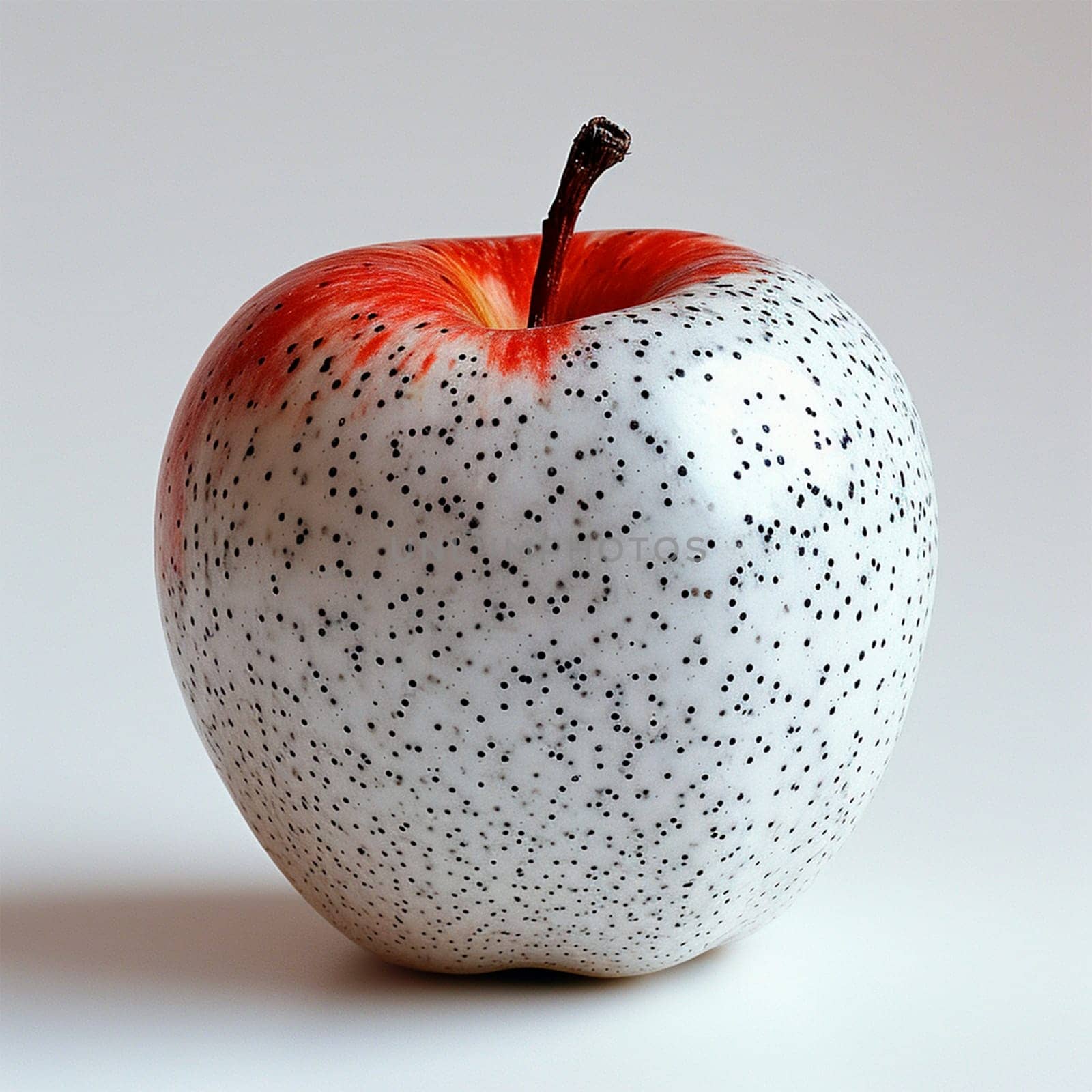 Ripe white apple on a white background AI generated image
