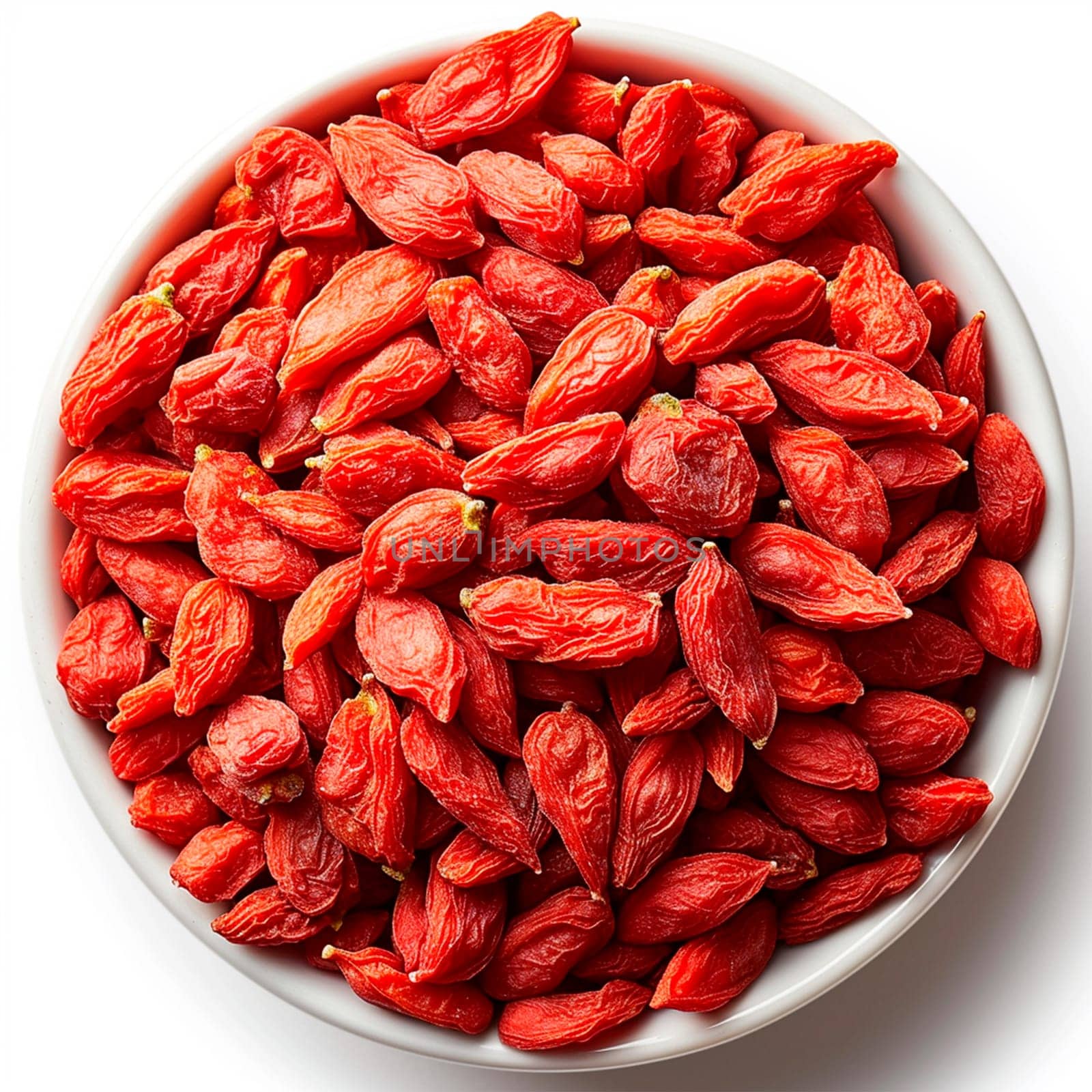 Goji berries on white isolated background AI generated image